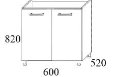 Szafka pod zlewozmywak MKS2 60x52x82h